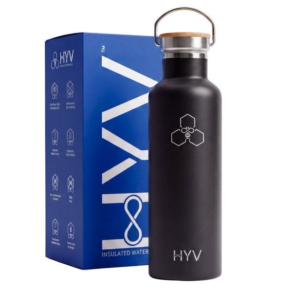 HYV SlimPro – Slim Insulated Water Bottle with Steel Lid & Handle | 750ml HYV