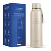 HYV CoreFlow 1 litre in Cashmere Beige, beside its blue HYV box