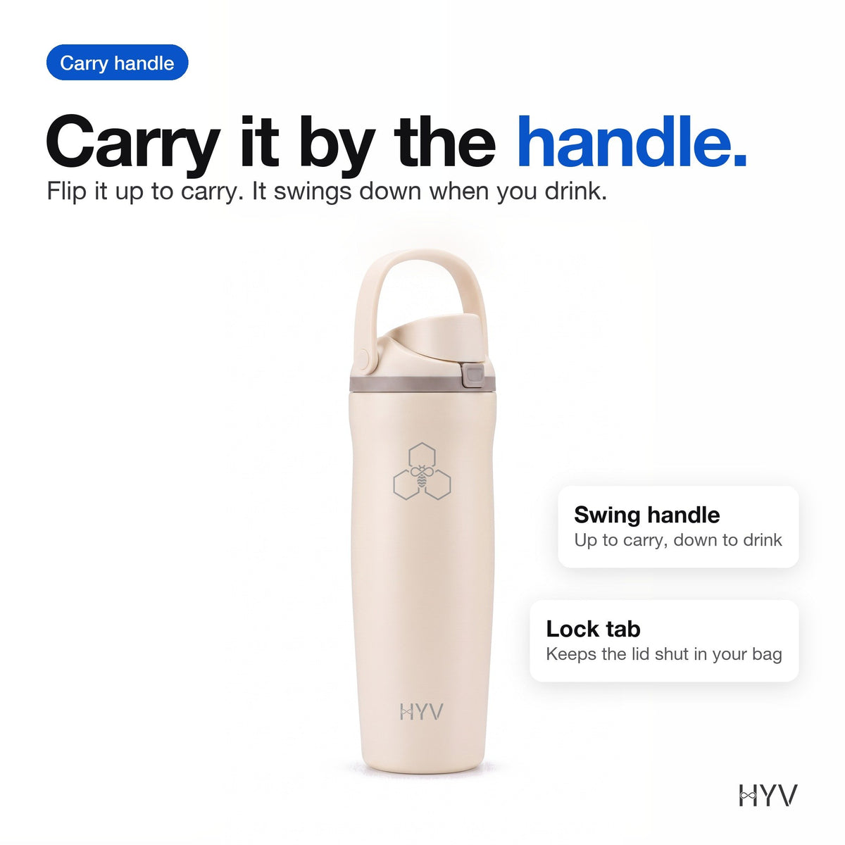 HYV DualFlow Carry: swing carry handle up for carrying