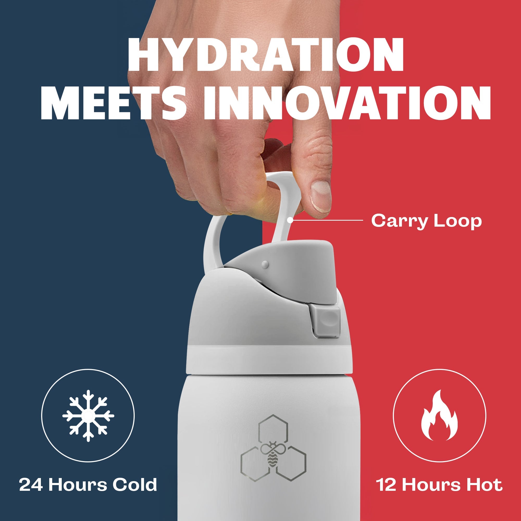 HYV DualFlow - Insulated Water Bottle with Chug & Sipper Cap (710ml) - HYV