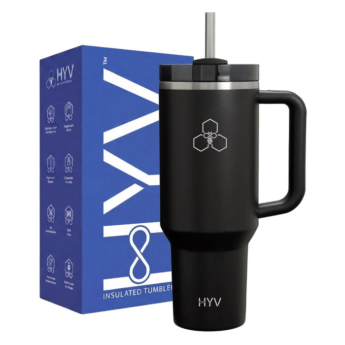 HYV HydroFlow – 1.2L Reusable Insulated Tumbler with Turn-and-Sip Lid | Desk & Office