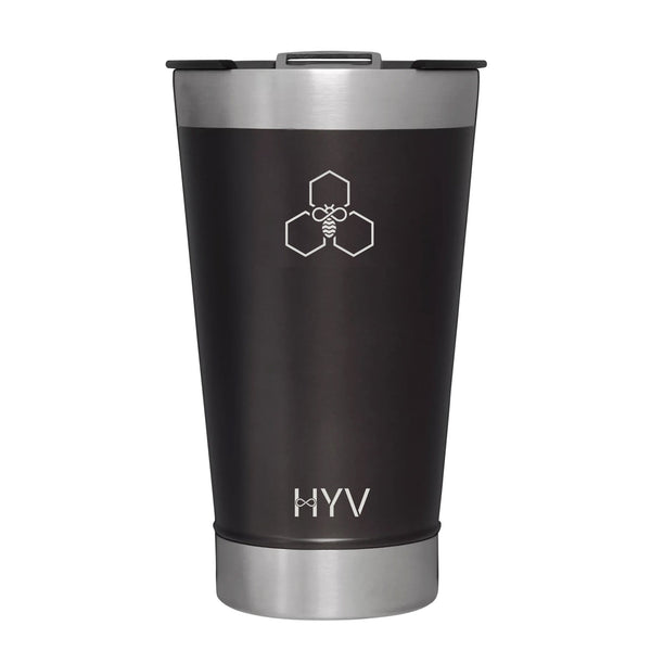 HYV OpenFlow 470ml tumbler in midnight black, photographed on white