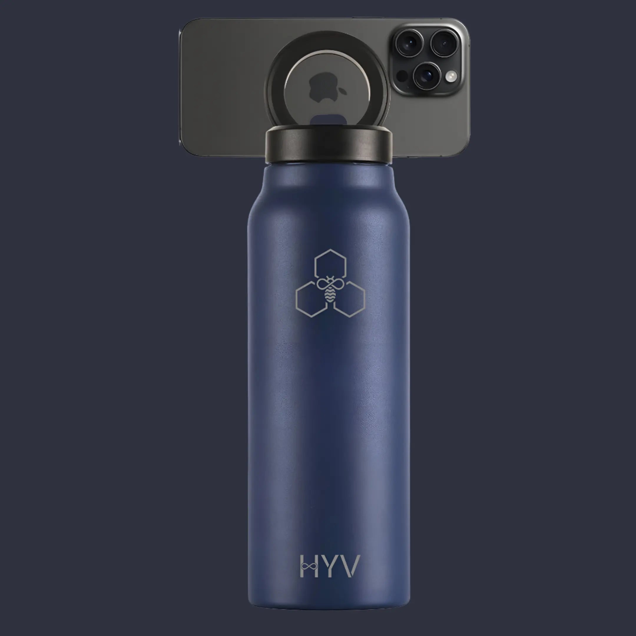 HYV SnapSip - Insulated Bottle with Magnetic Lid & Built - In Selfie Stick (710ml) - HYV