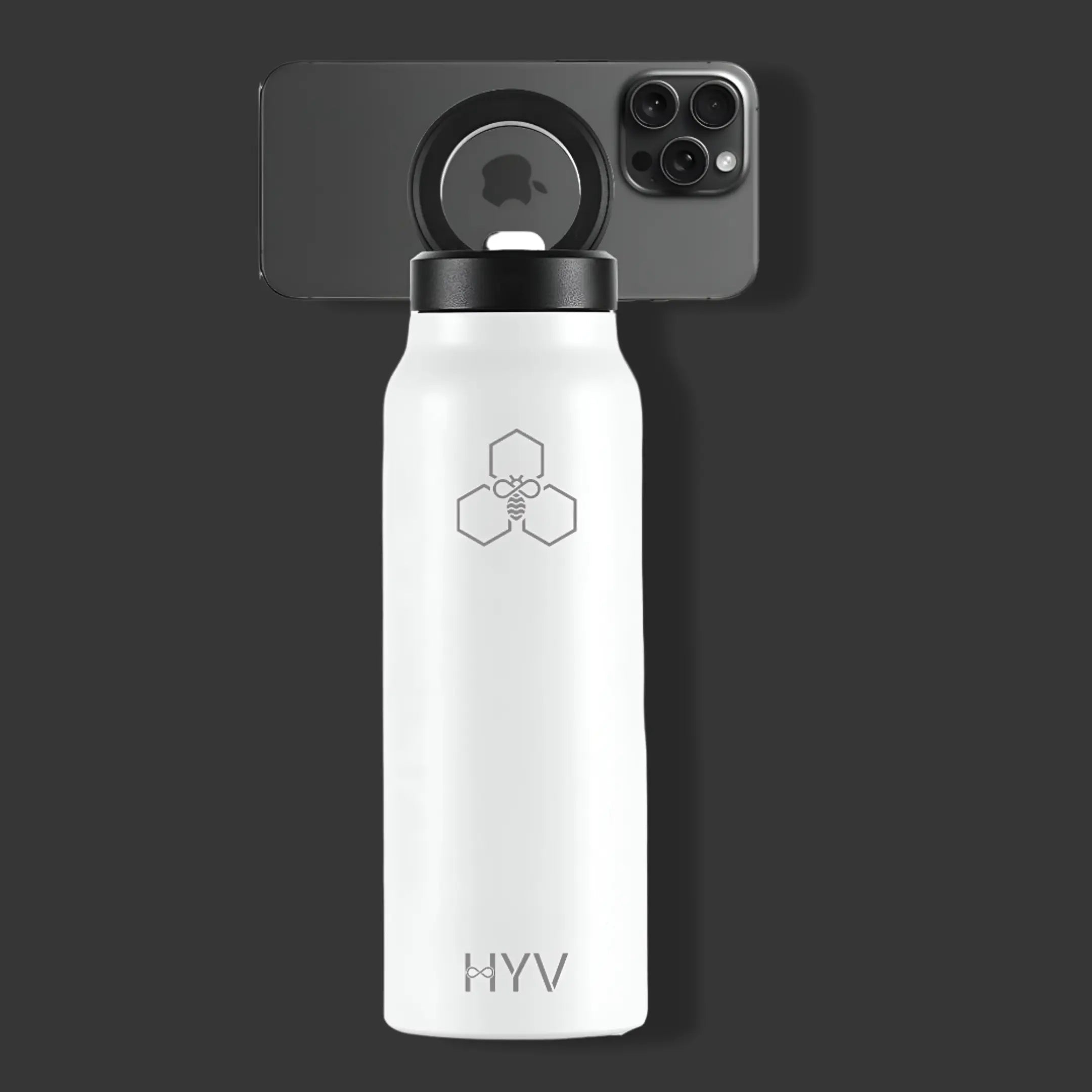 HYV SnapSip - Insulated Bottle with Magnetic Lid & Built - In Selfie Stick (710ml) - HYV