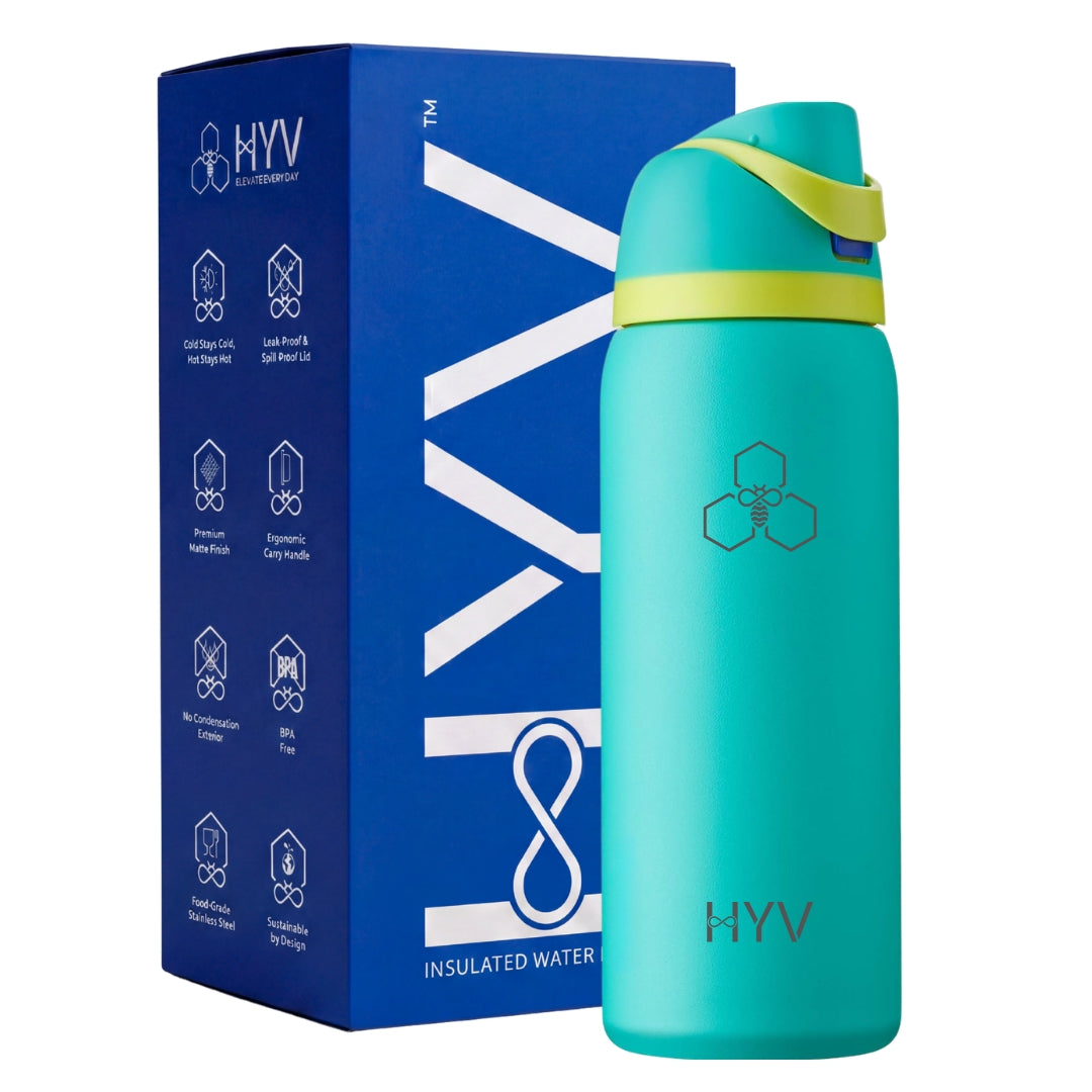 HYV DualFlow – Insulated Water Bottle with 2-in-1 Chug & Sipper Lid | 1 Litre, Leakproof HYV Healthtech Private Ltd