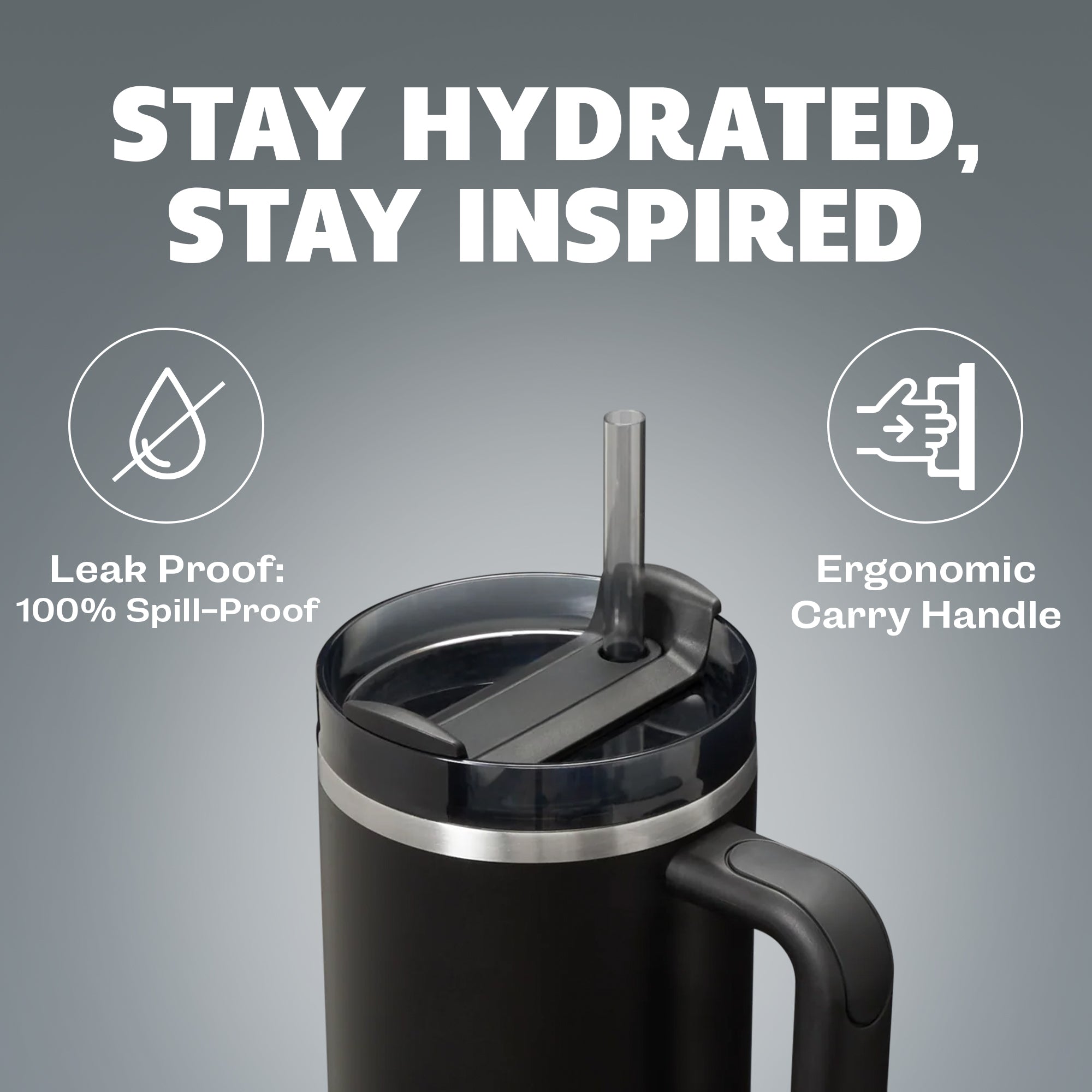 HYV HydroFlow - Insulated Tumbler with Turn-and-Sip Lid (1200ml)