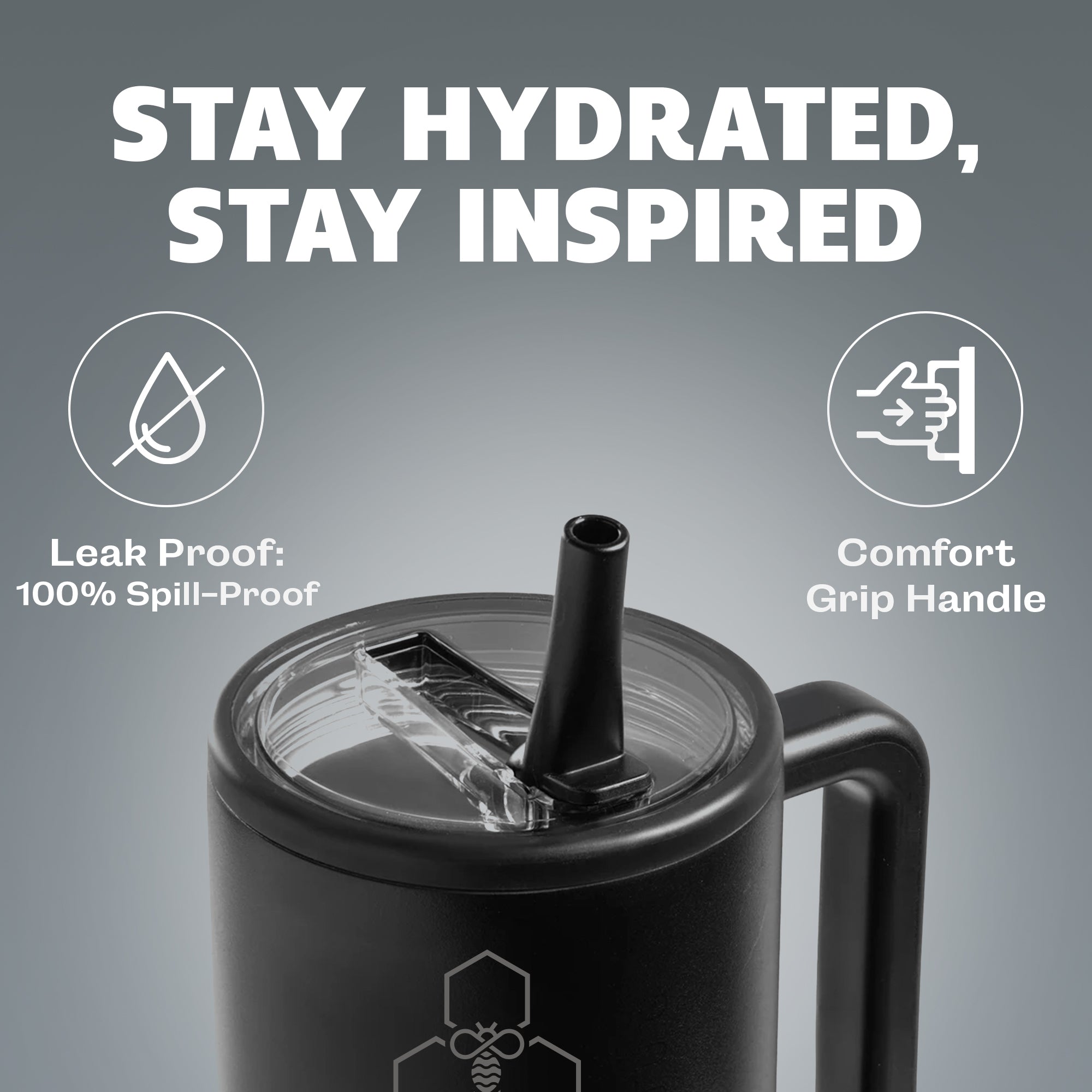 HYV HydroMax - Large Insulated Tumbler with Inbuilt Straw Lid (1200ml)