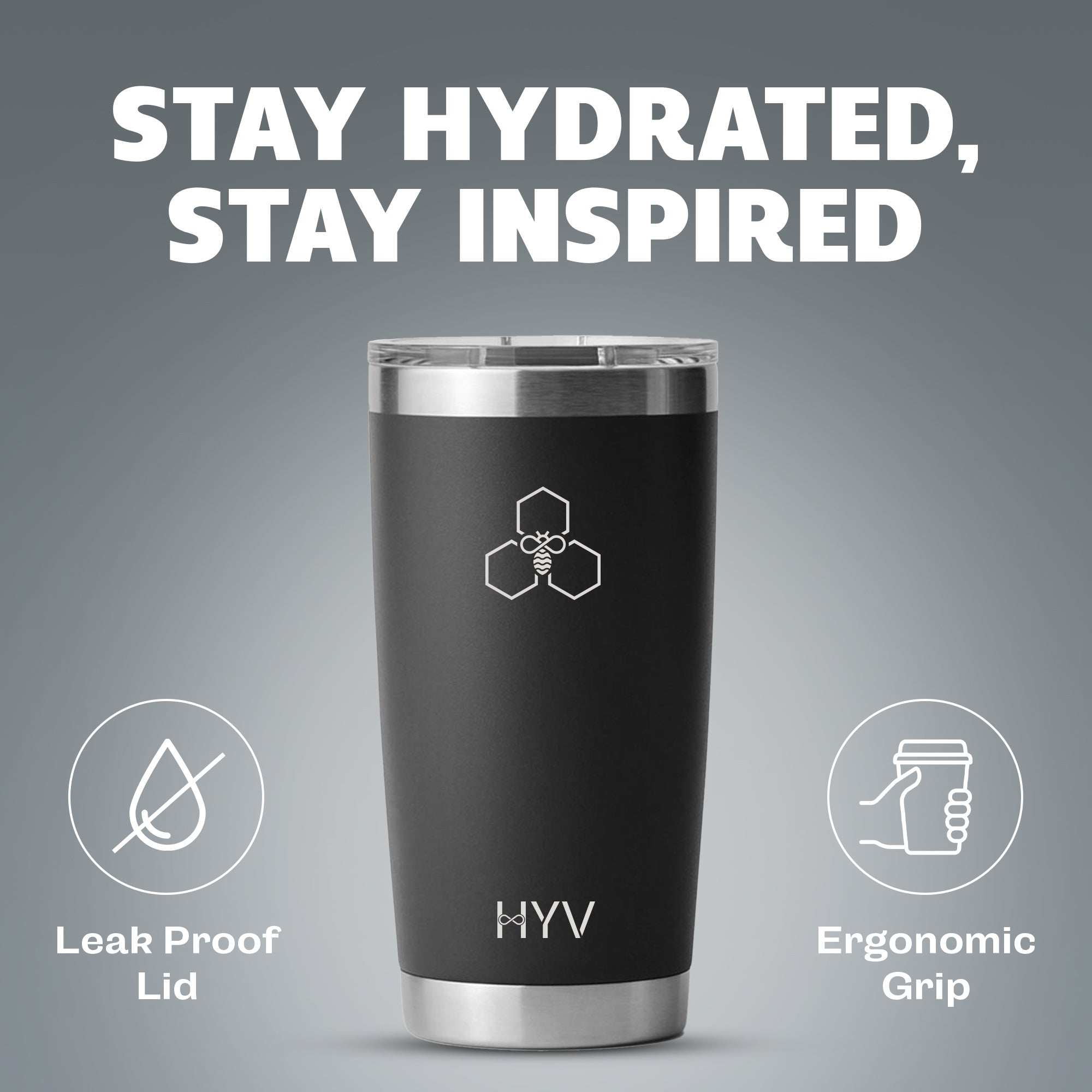 HYV ChillSip - Sleek Insulated Tumbler for Hot & Cold Drinks (590ml) - HYV