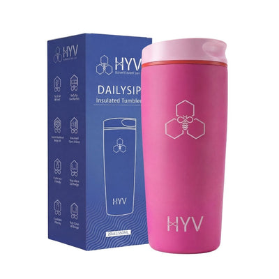 HYV DailySip – Insulated Coffee Tumbler | 600ml, Slim Desk & Travel Mug