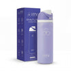 HYV DualFlow 750ml bottle in pale lavender, beside its purple retail box