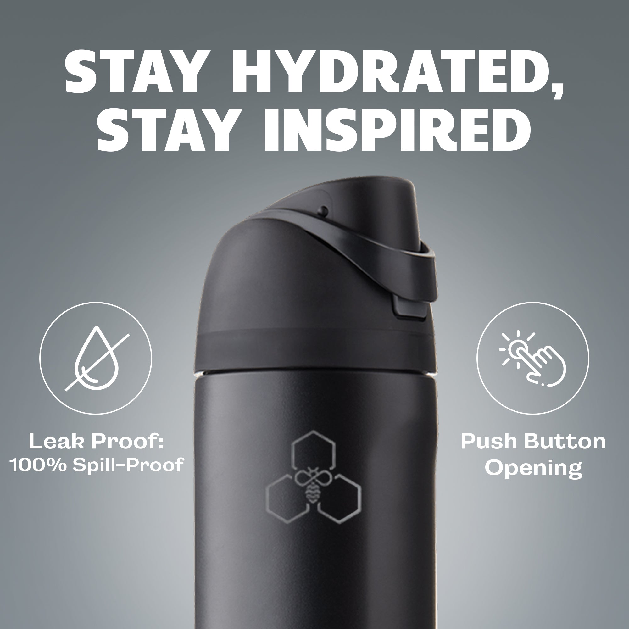 HYV DualFlow - Insulated Water Bottle with Chug & Sipper Cap (710ml) - HYV