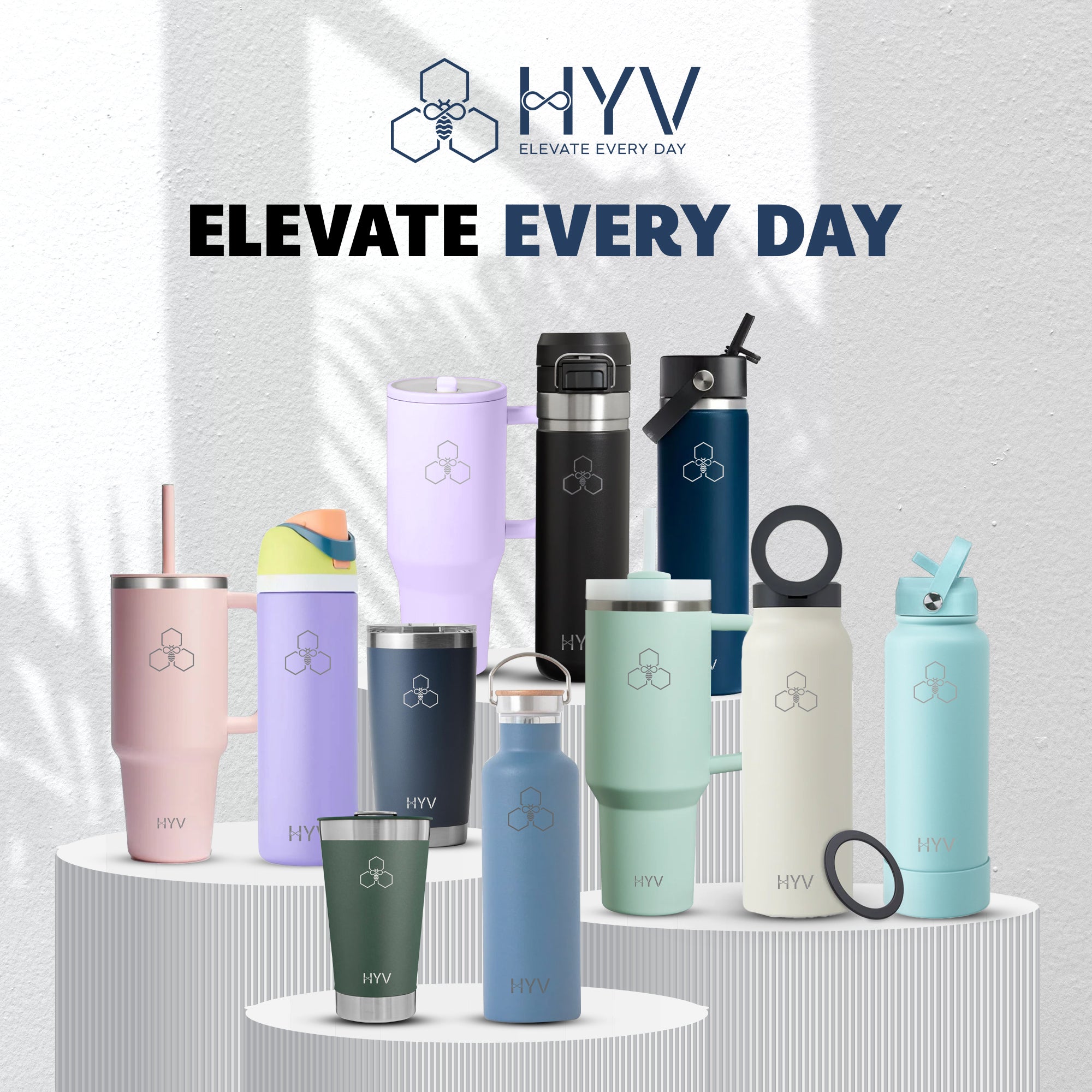 HYV HydroFlow - Insulated Tumbler with Turn - and - Sip Lid (1200ml) - HYV