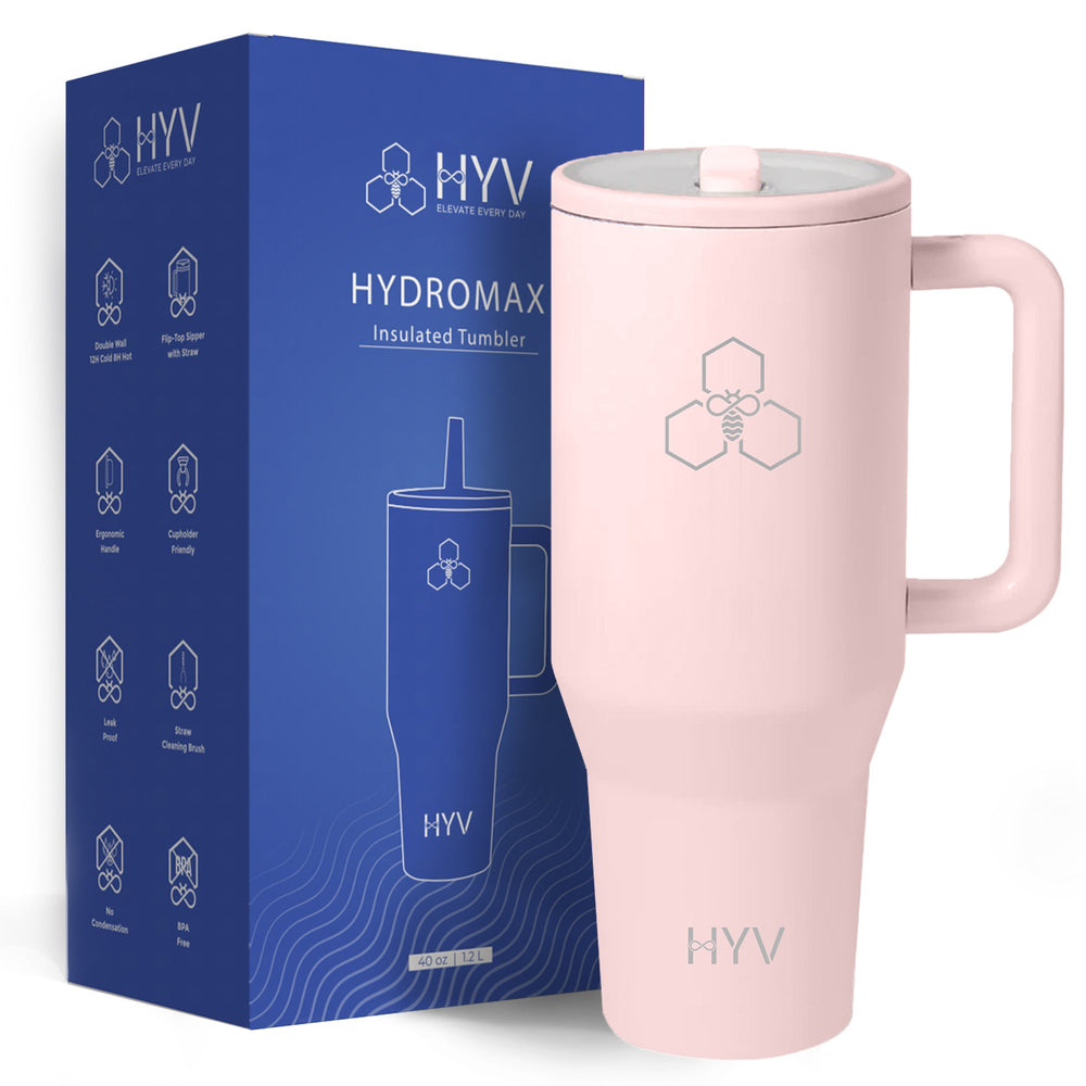 HYV HydroMax – 1.2L Insulated Tumbler with Straw Lid & Handle | Stanley-Style, Wide Body