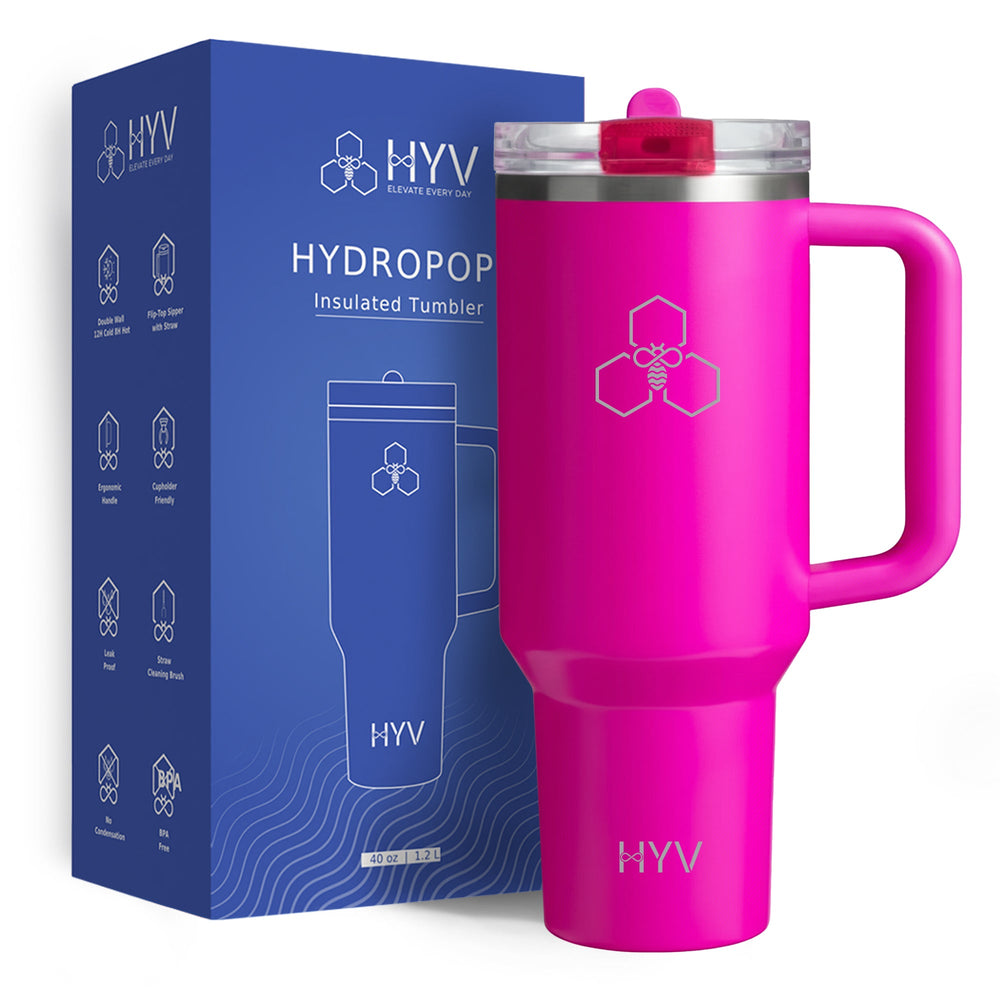 HYV HydroPop – 1.2L Insulated Tumbler with Straw Lid | Vibrant Colours, Carry Handle