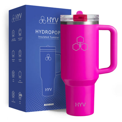 HYV HydroPop – 1.2L Insulated Tumbler with Straw Lid | Vibrant Colours, Carry Handle