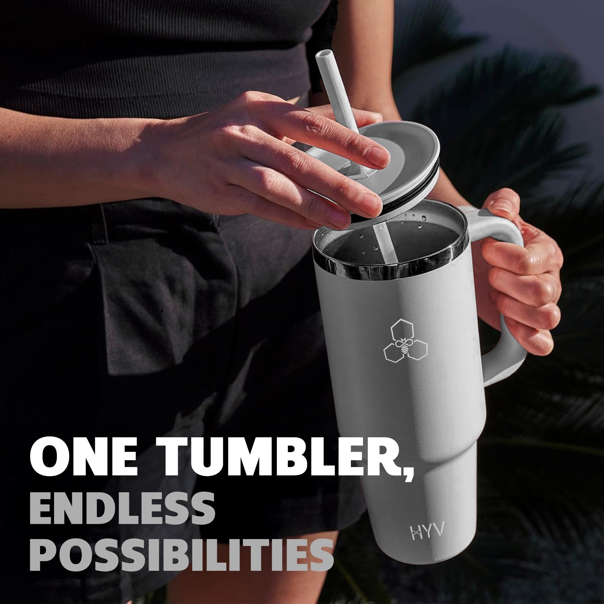 HYV HydroPro - Insulated Tumbler with Inbuilt Straw Lid (1200ml) - HYV