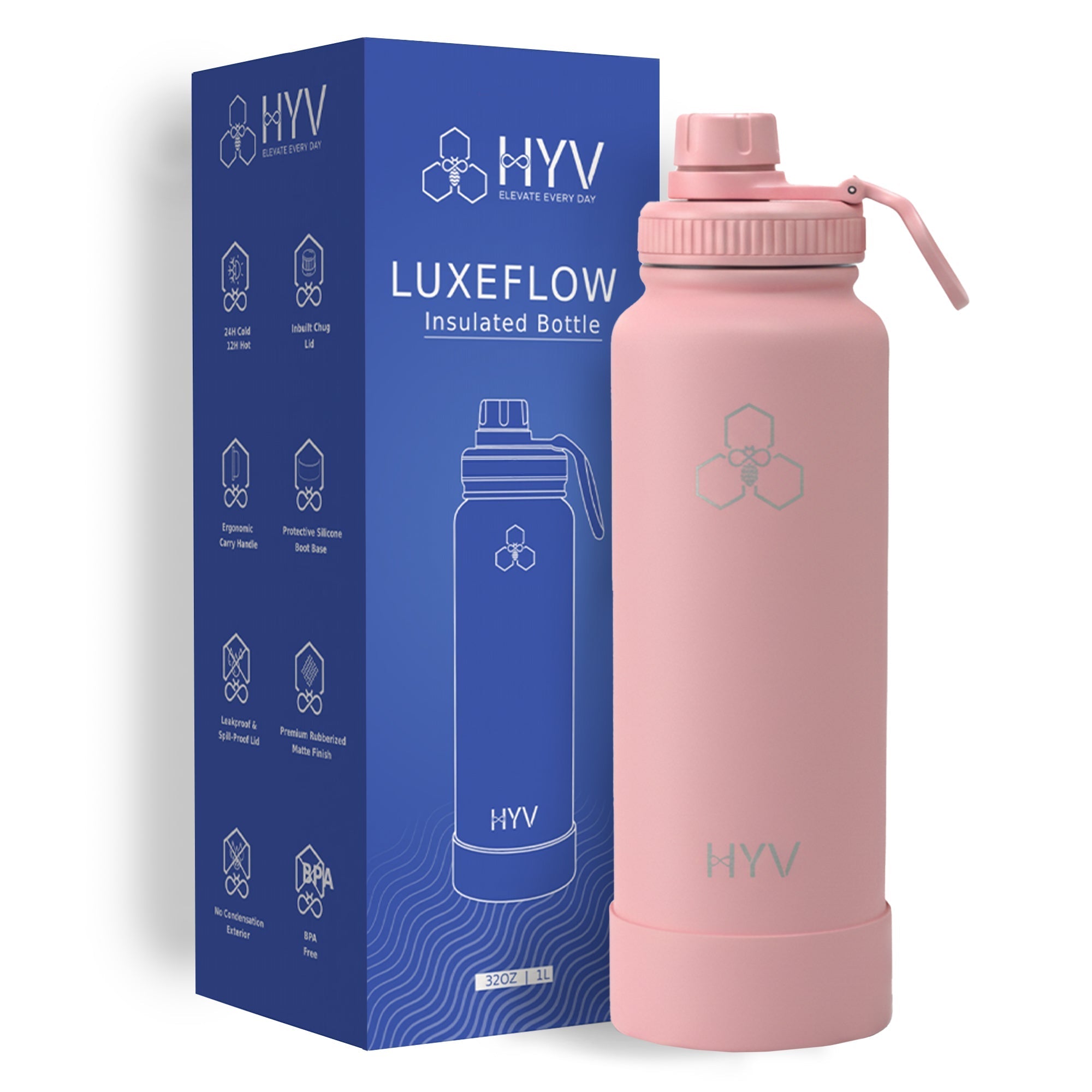 HYV LuxeFlow Replacement Lid in Powder Pink
