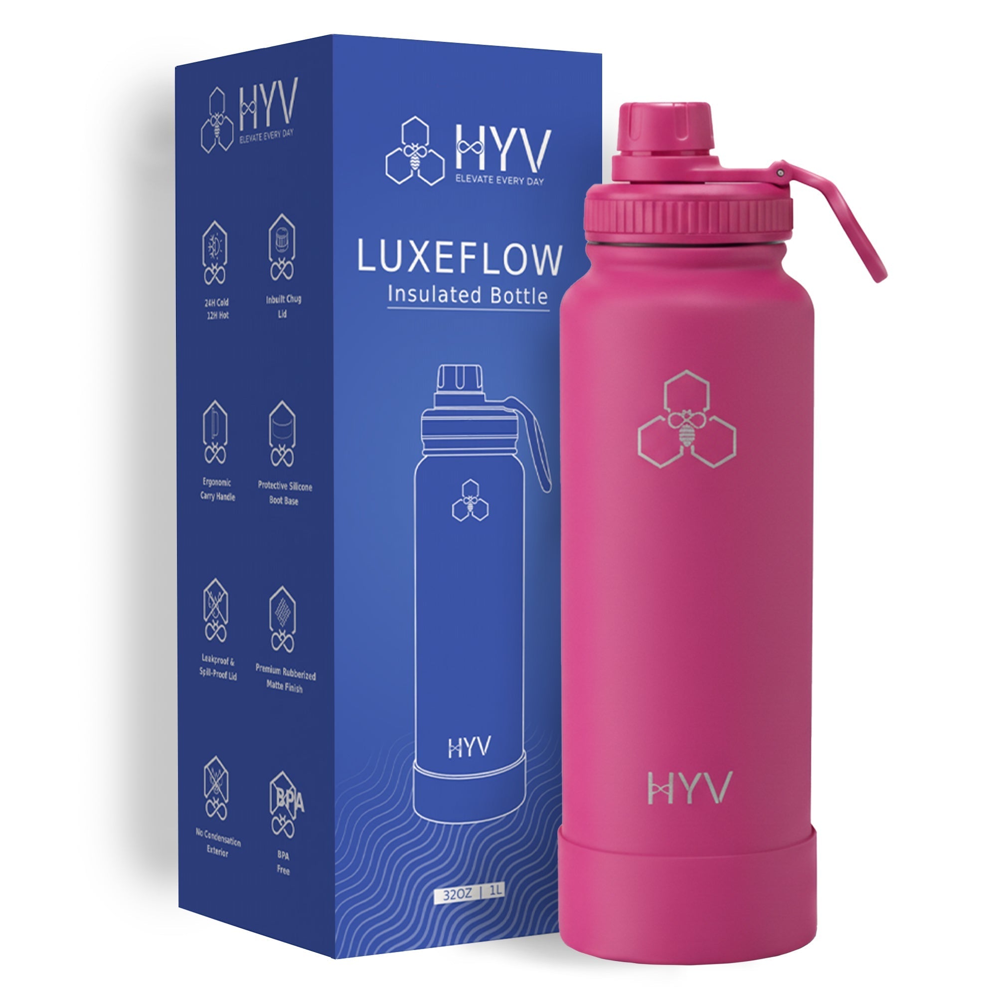 HYV LuxeFlow Replacement Lid in Electric Pink