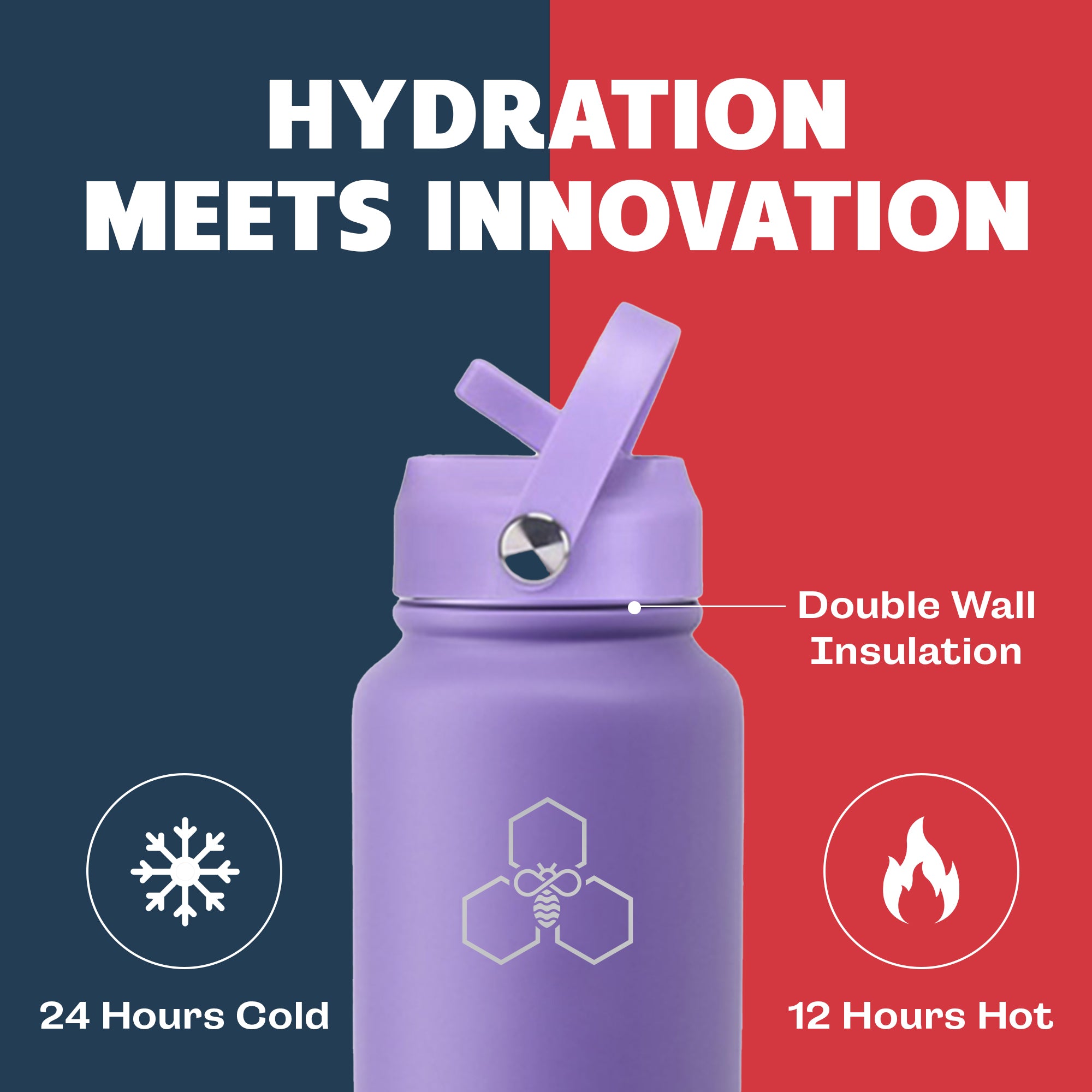 HYV LuxeSip - Premium Insulated Water Bottle with Sipper Cap + Silicone Boot (950ml) - HYV