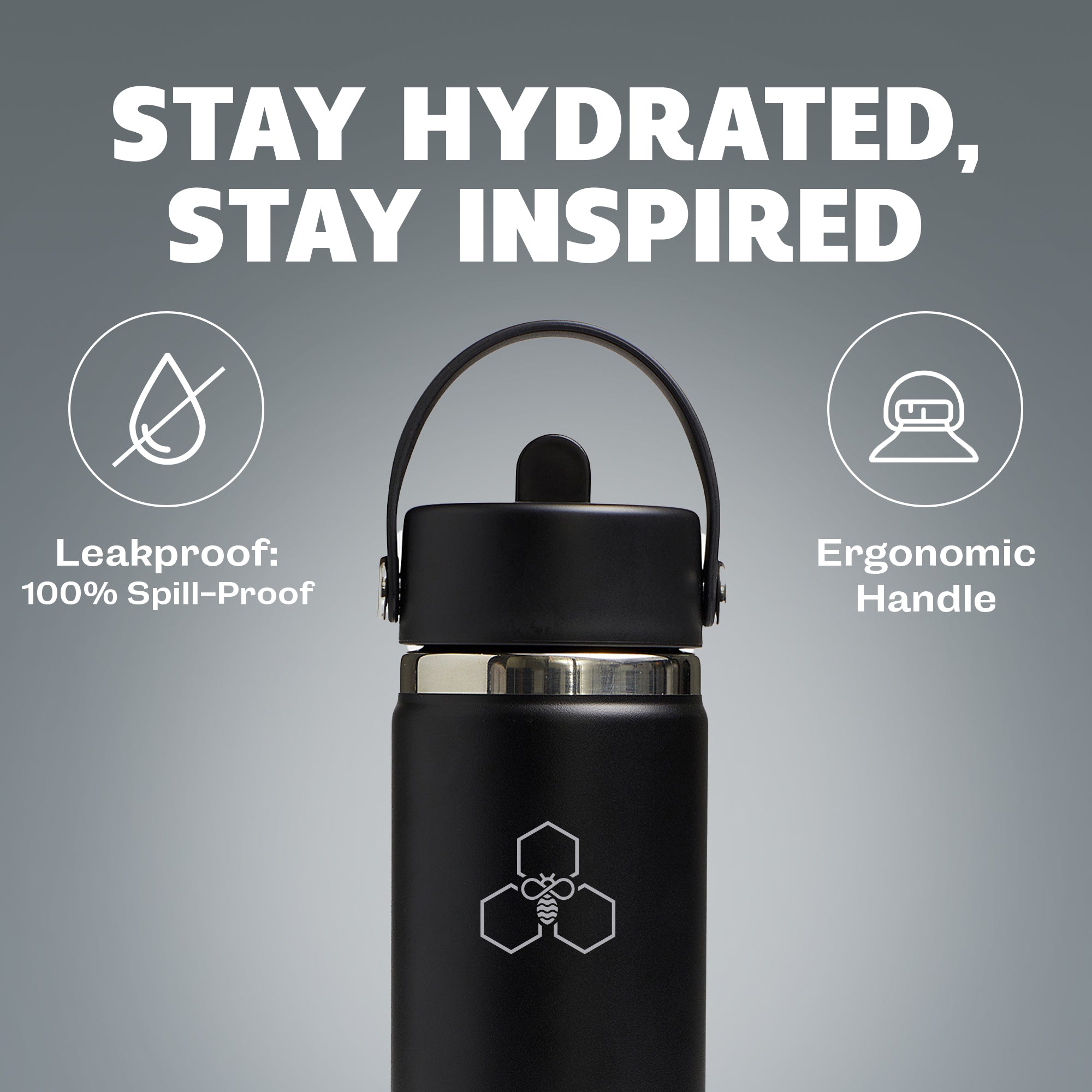 HYV MagFlex - Insulated Bottle with Magnetic Lid, Chug & Sipper Cap (710ml) - HYV