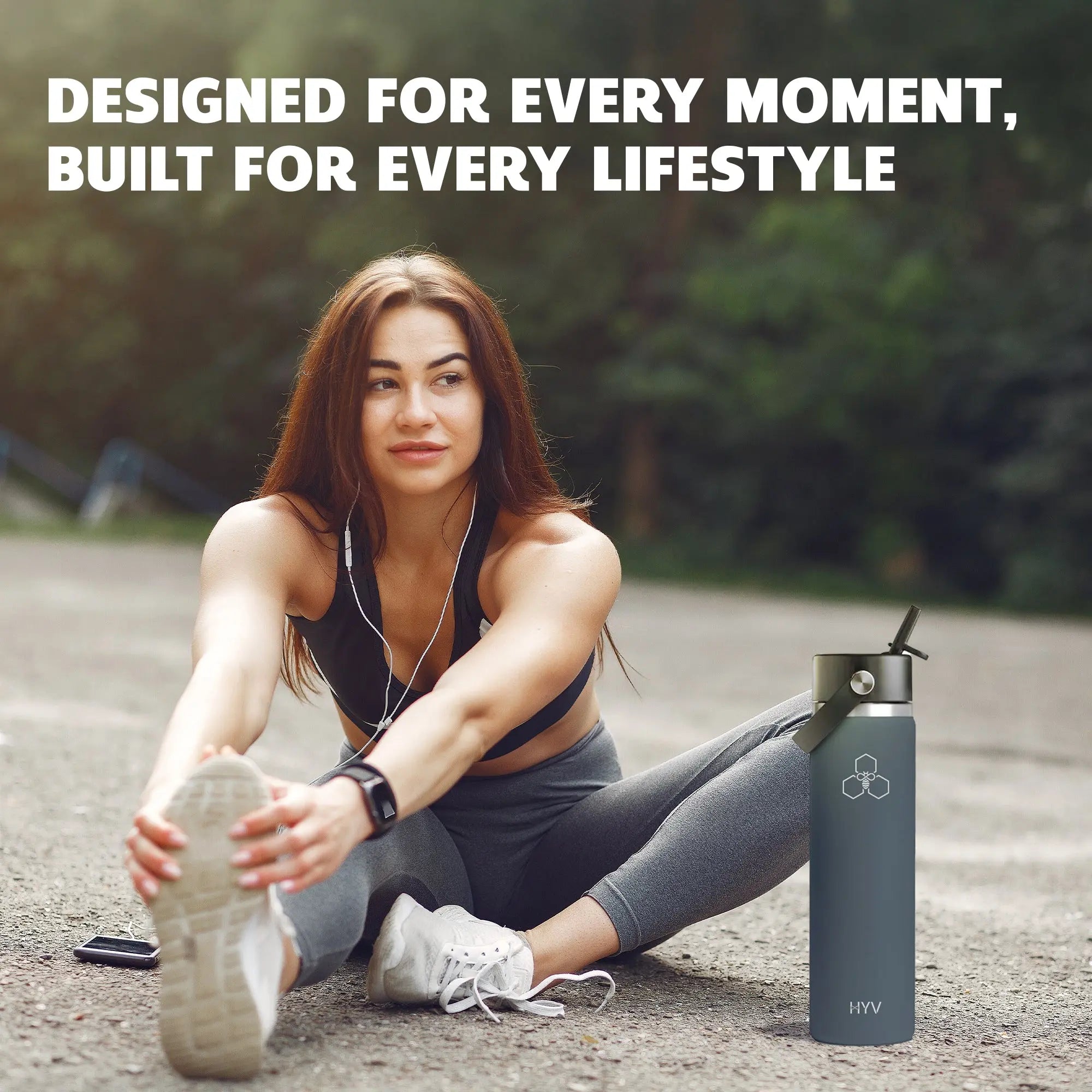 HYV MagFlex - Insulated Bottle with Magnetic Lid, Chug & Sipper Cap (710ml) - HYV