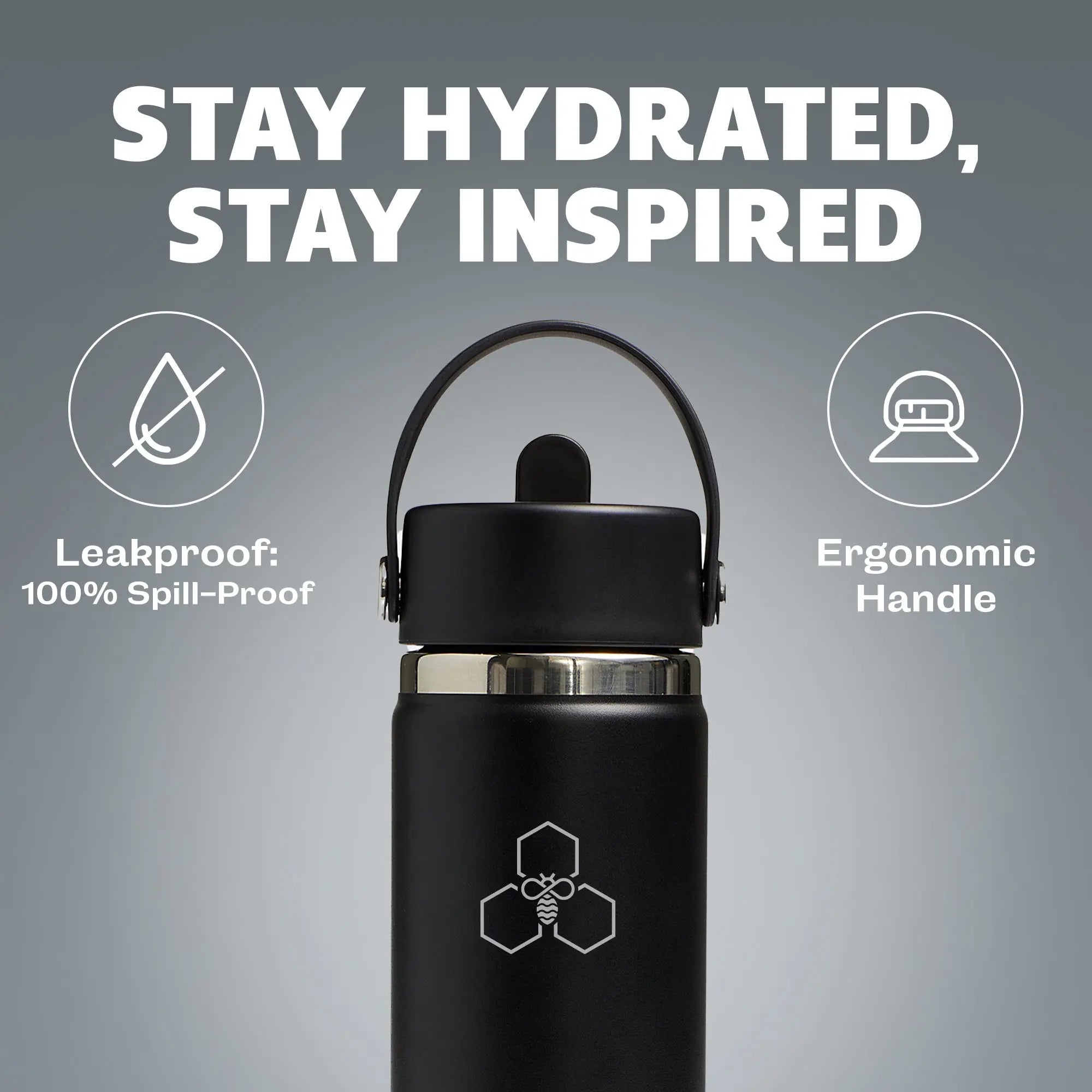 HYV MagFlex - Insulated Bottle with Magnetic Lid, Chug & Sipper Cap (710ml) - HYV