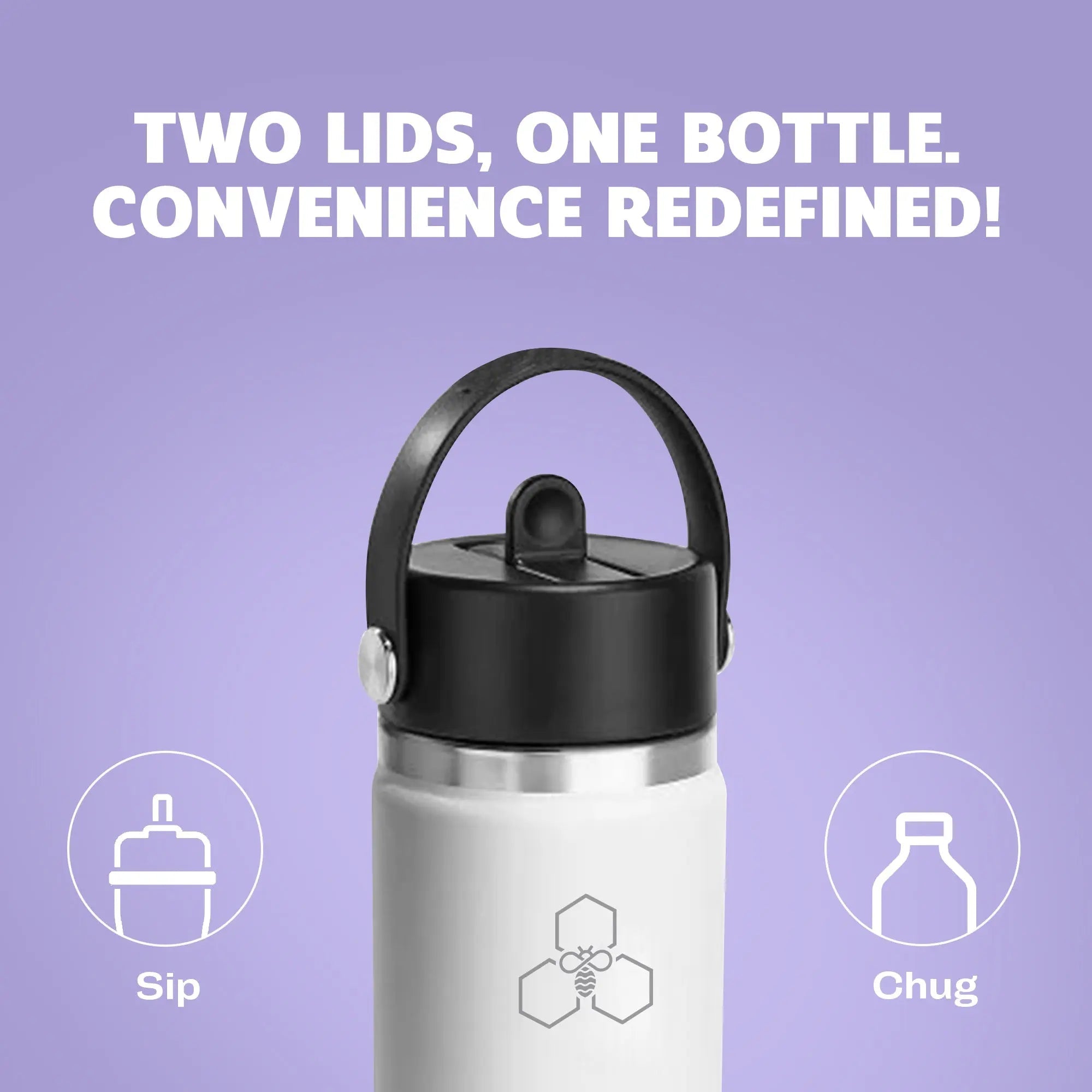 HYV MagFlex - Insulated Bottle with Magnetic Lid, Chug & Sipper Cap (710ml) - HYV