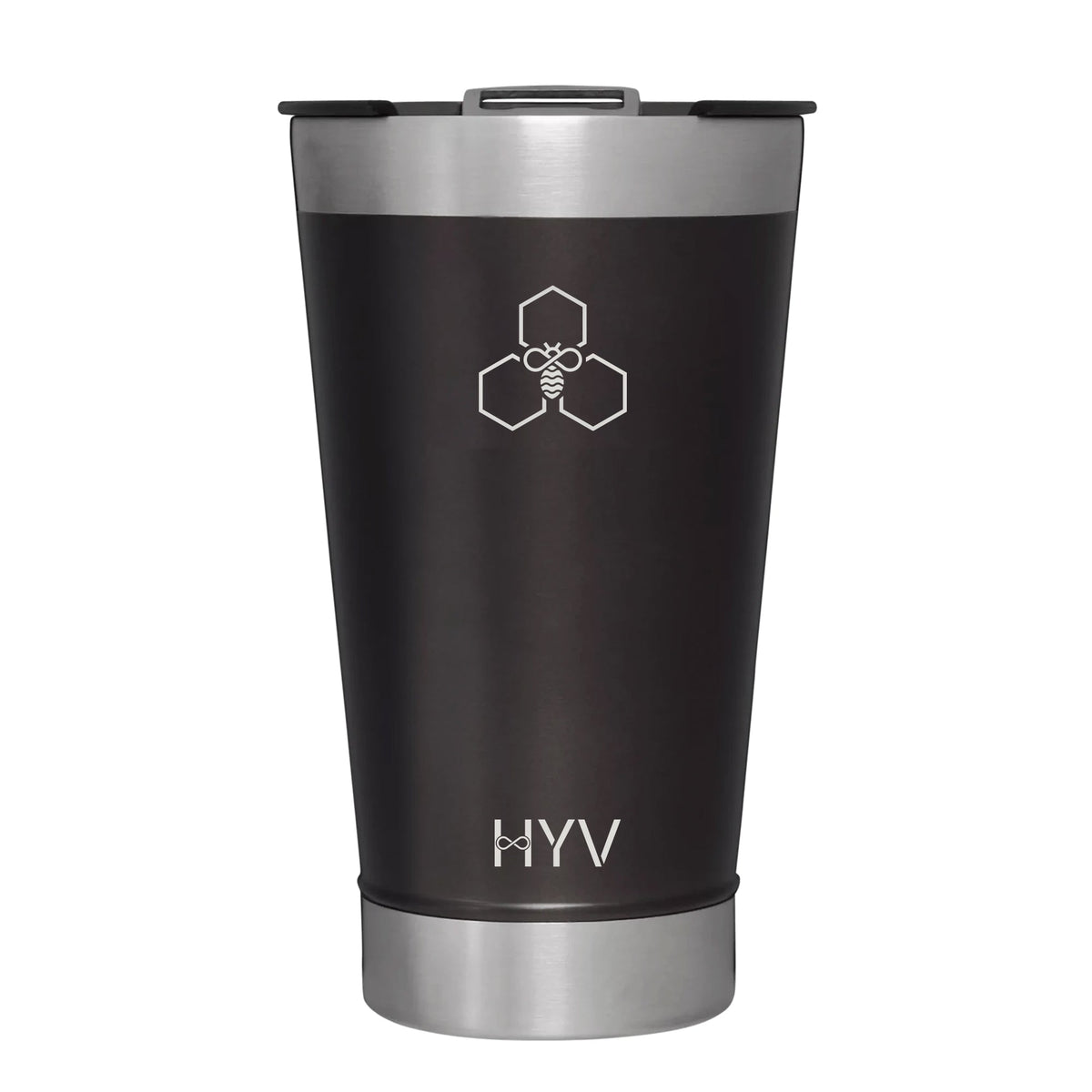 HYV OpenFlow 470ml tumbler in midnight black, photographed on white