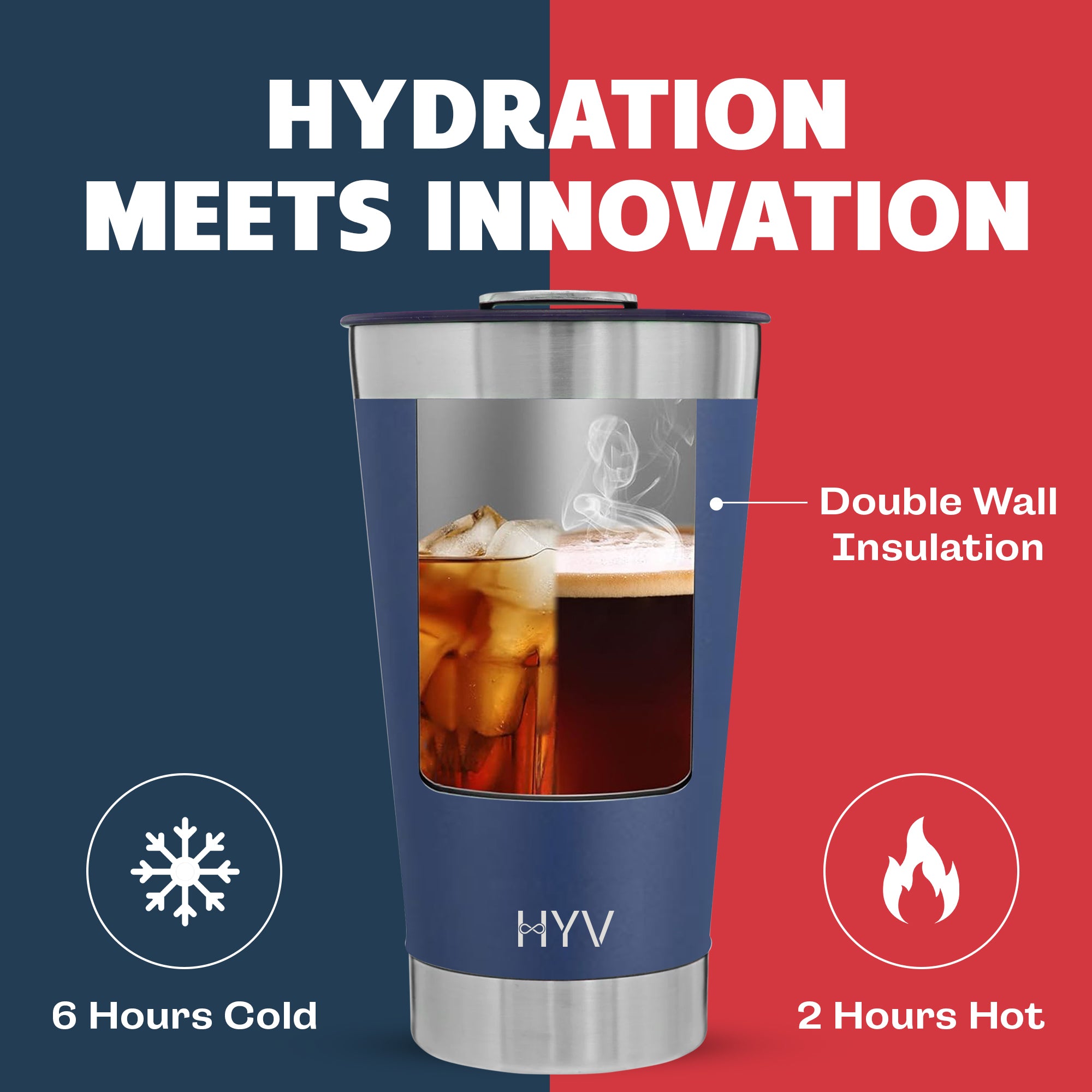 HYV OpenFlow - Insulated Tumbler with Built - In Bottle Opener (470ml) - HYV