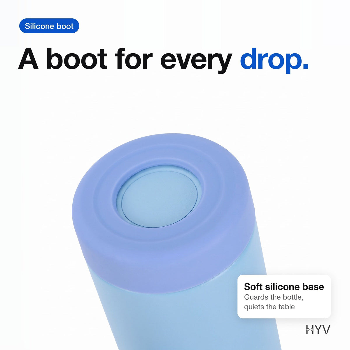 HYV PopSip: silicone boot on the base