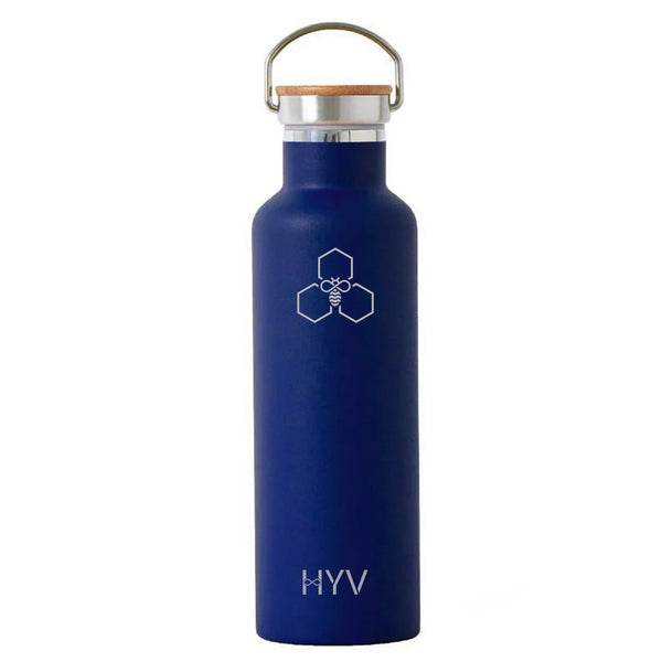 HYV SlimPro 750ml bottle in indigo navy, photographed on white