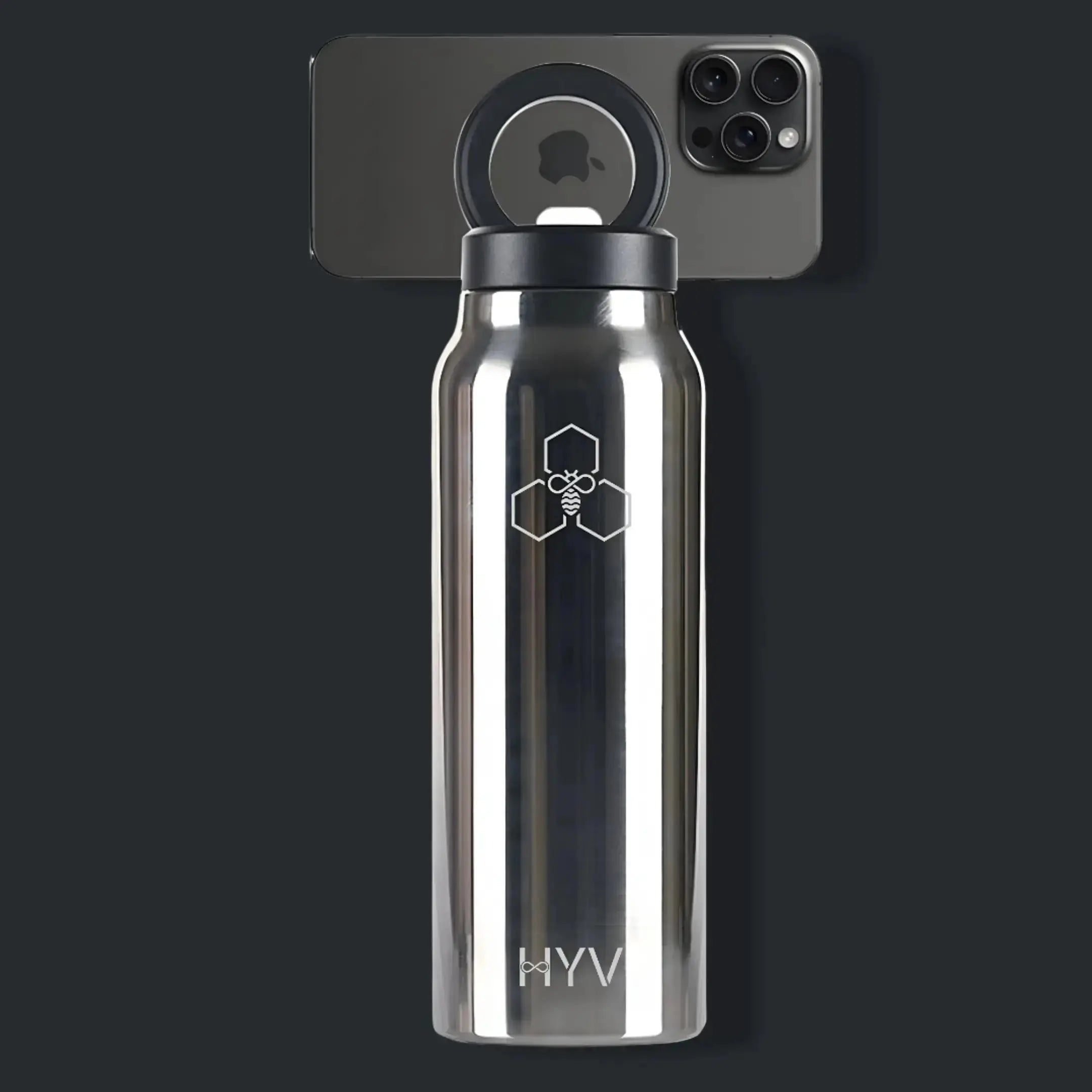 HYV SnapSip - Insulated Bottle with Magnetic Lid & Built - In Selfie Stick (710ml) - HYV